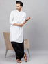 Men's White Cotton Blend Pathani Suit Set